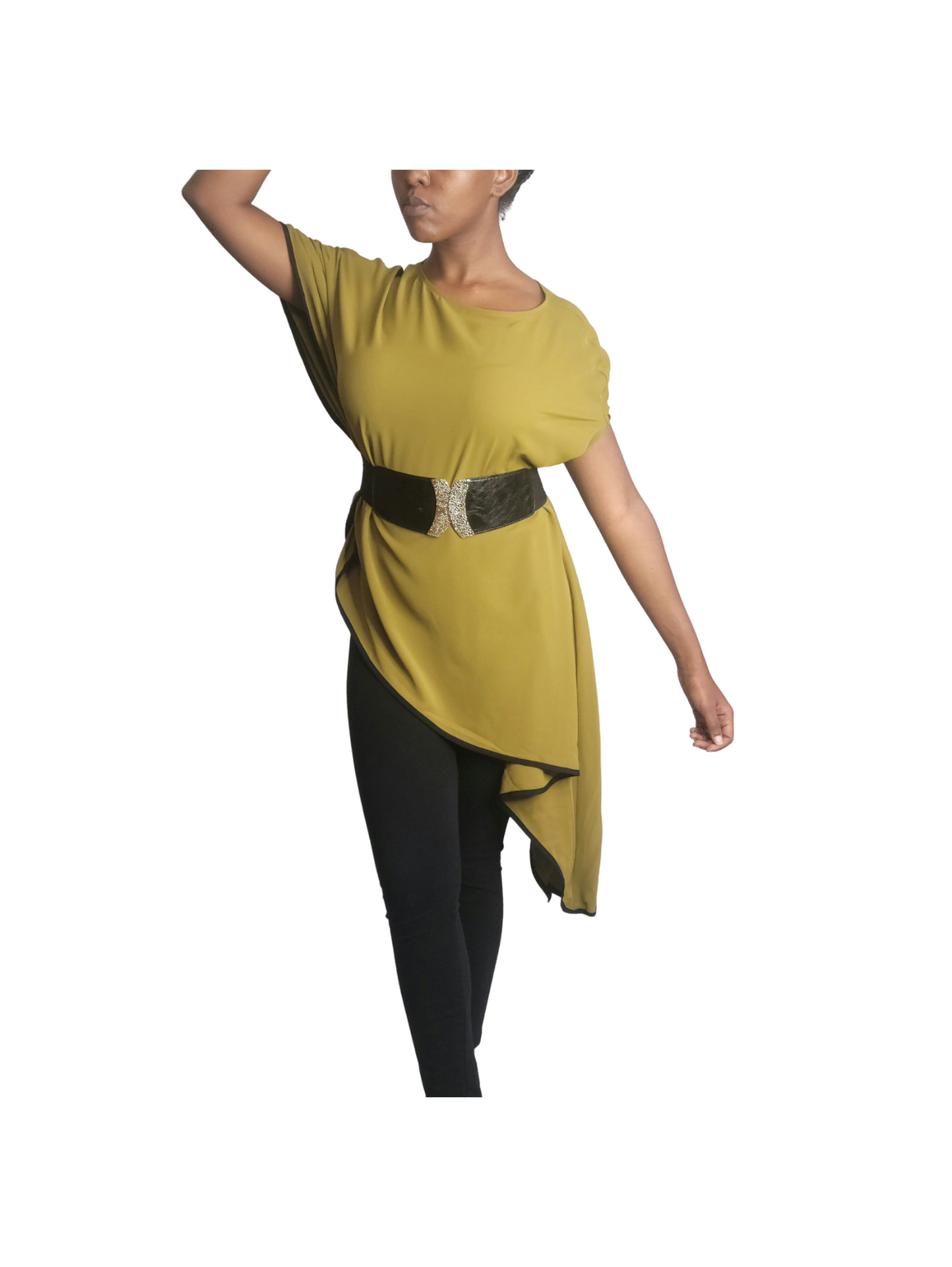 Women`s lantern Round neck Casual top blouse dress shirt