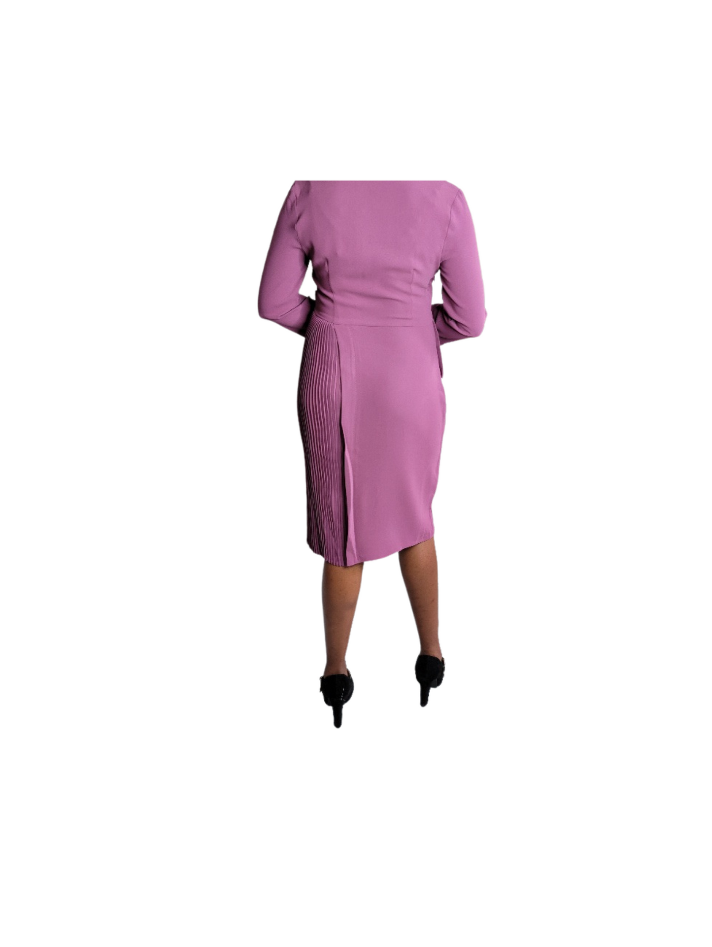 Gel Women Hot Pink/Purple Elegant V-Neck Dress