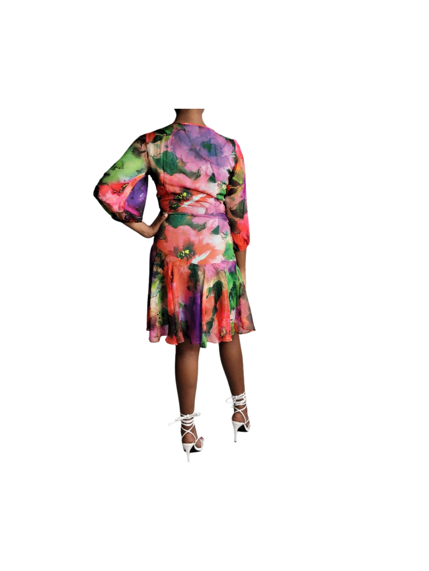 Julie Women V-Neck long sleeved floral dress